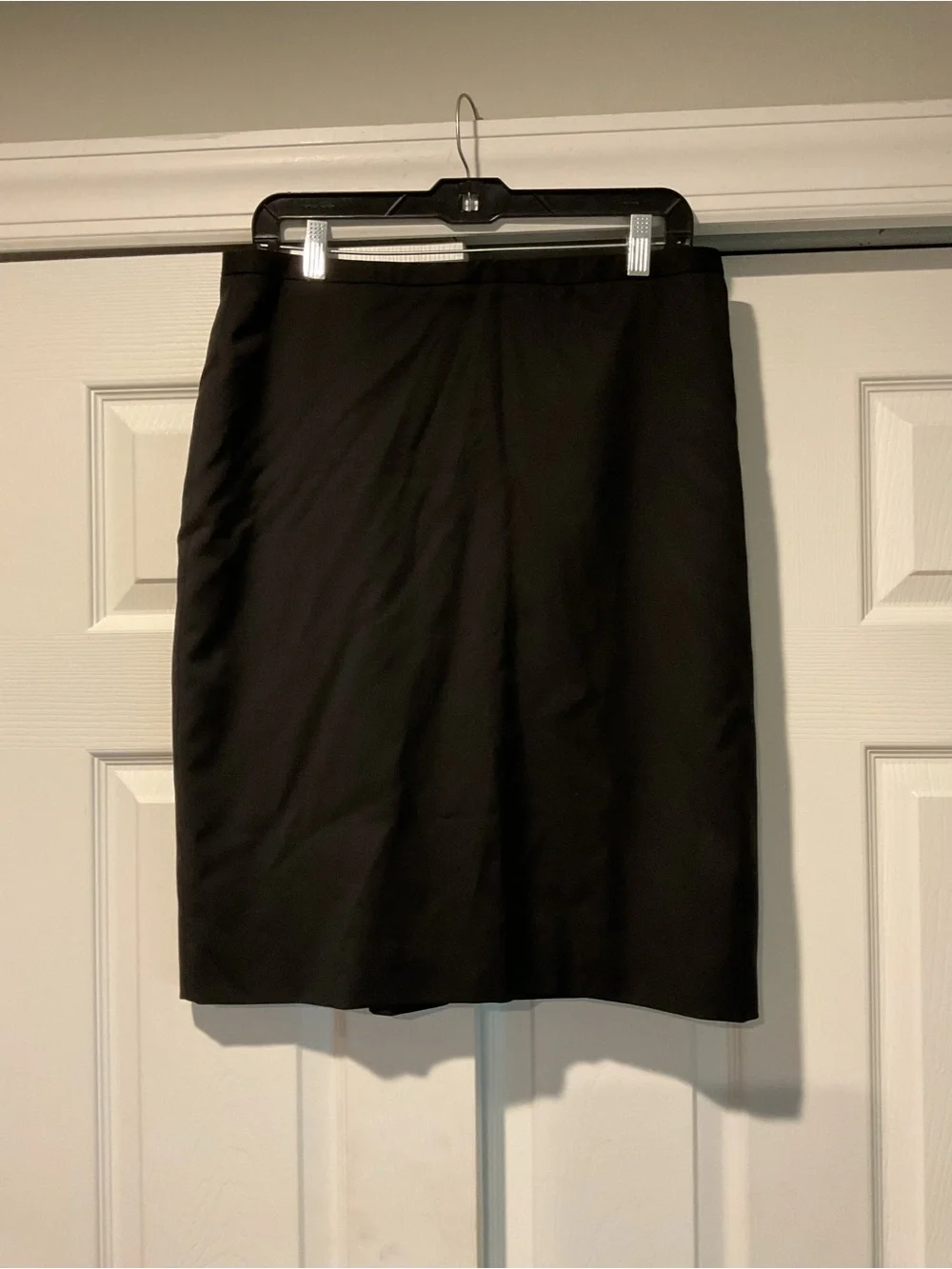 Brooks Brothers Vintage Black Wool Midi Dress Pencil Skirt Minimalist Work sz 12
